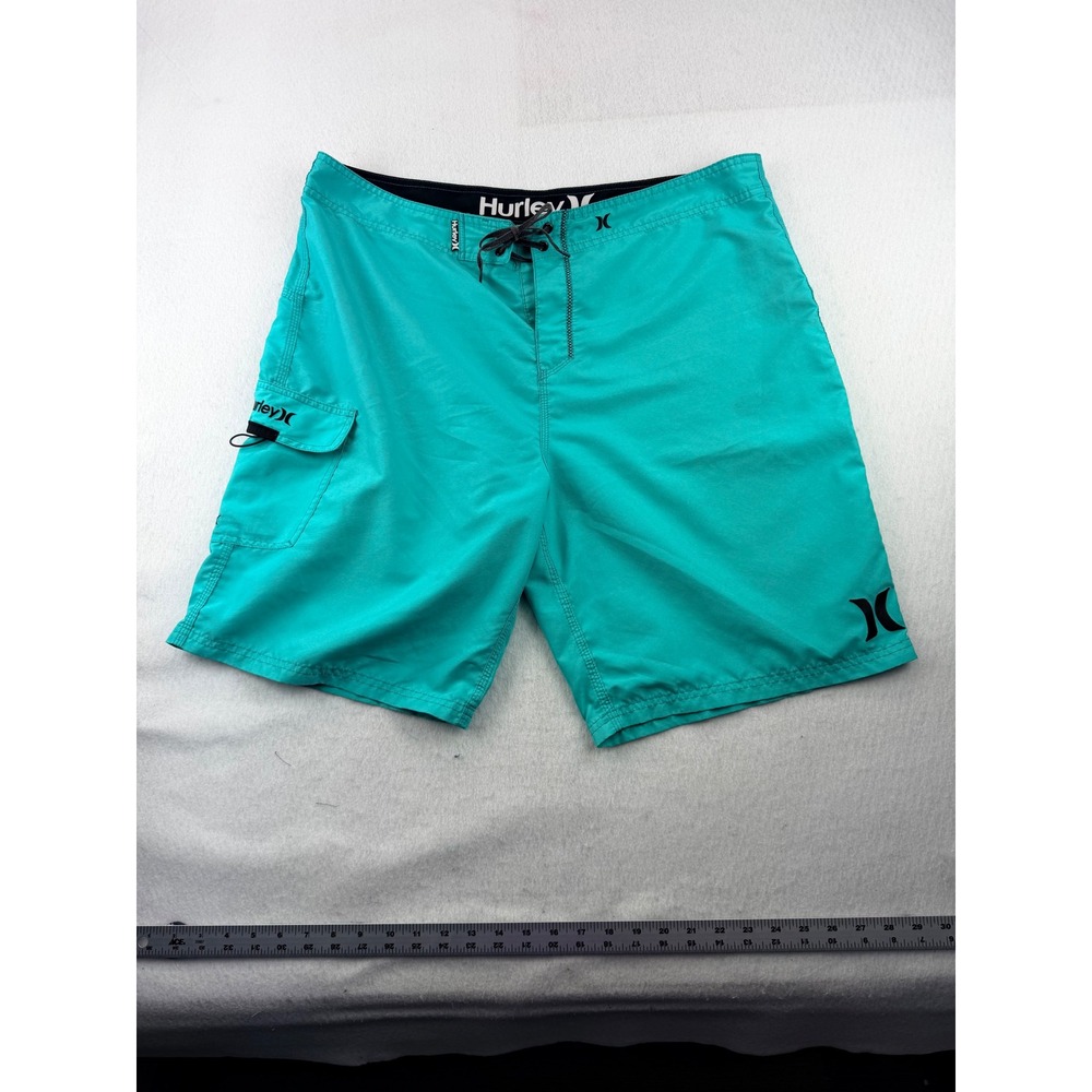 Hurley Men's Board Shorts Size 40 Turquoise Blue Phantom Surf Swim Trunks Pocket